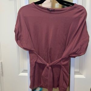 Express Dusty Pink Tie Front Dolman Sleeve Blouse